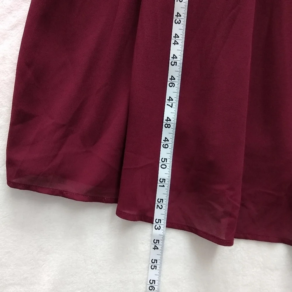 Lulus Chiffon Empire Waist Maxi Formal Dress Sz XL Make Me Move Burgundy Gown - Picture 9 of 11